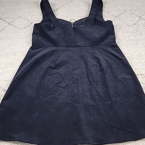 TOPSHOP NWT Black Velvet Mini Dress Front Zipper sz 8 Classy City Preppy Office - Picture 9 of 9